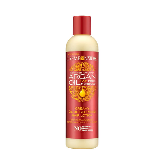 Creme of Nature Argan Oil Hair Lotion, 8.5 Fl Oz - Creamy Oil Moisturizer to Restore Moisture and Add Shine