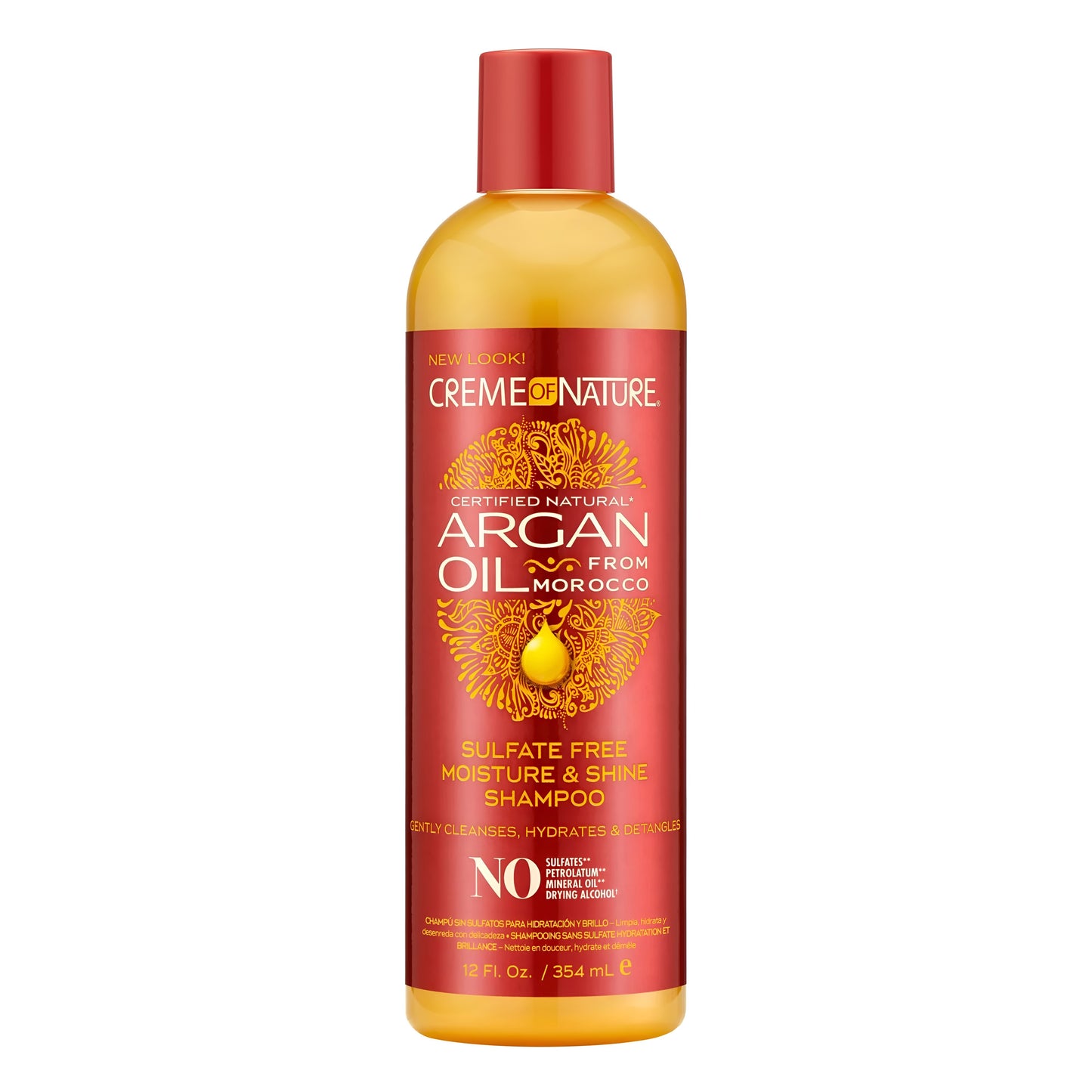 Creme of Nature Argan Sulfate-Free Moisture & Shine Shampoo, 12 Oz