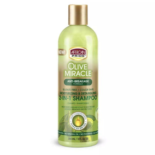 African Pride Olive Miracle Moisturizing & Detangling 2-in-1 Shampoo.