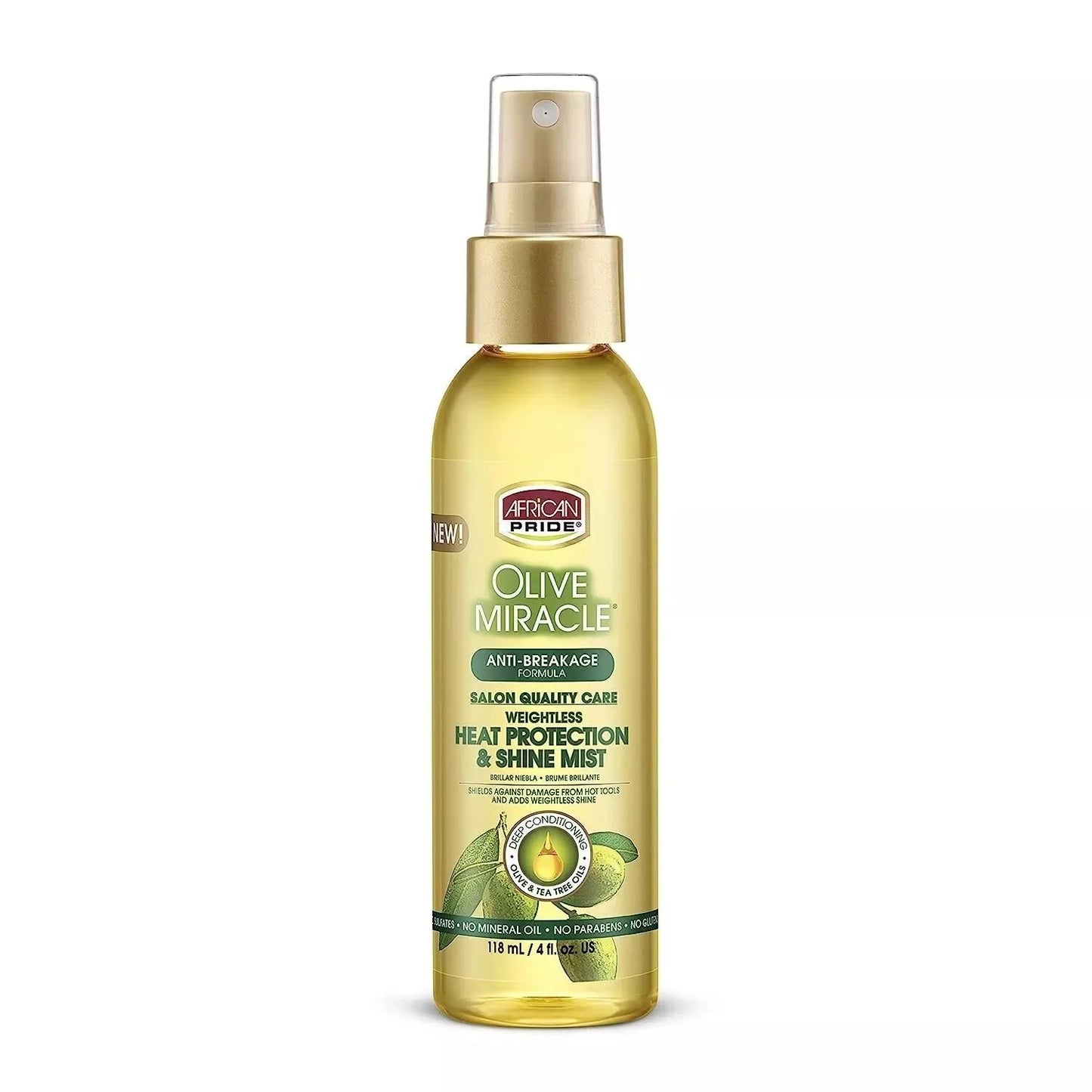 African Pride Olive Miracle Heat Protection & Shine Mist.