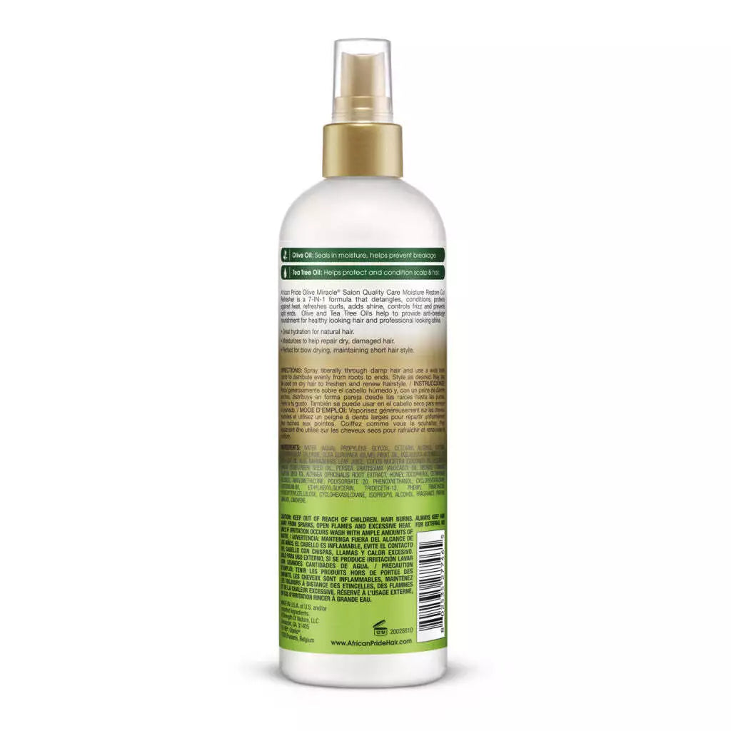 African Pride Olive Miracle 7-in-1 Leave-In Moisture Restore Curl Refresher.