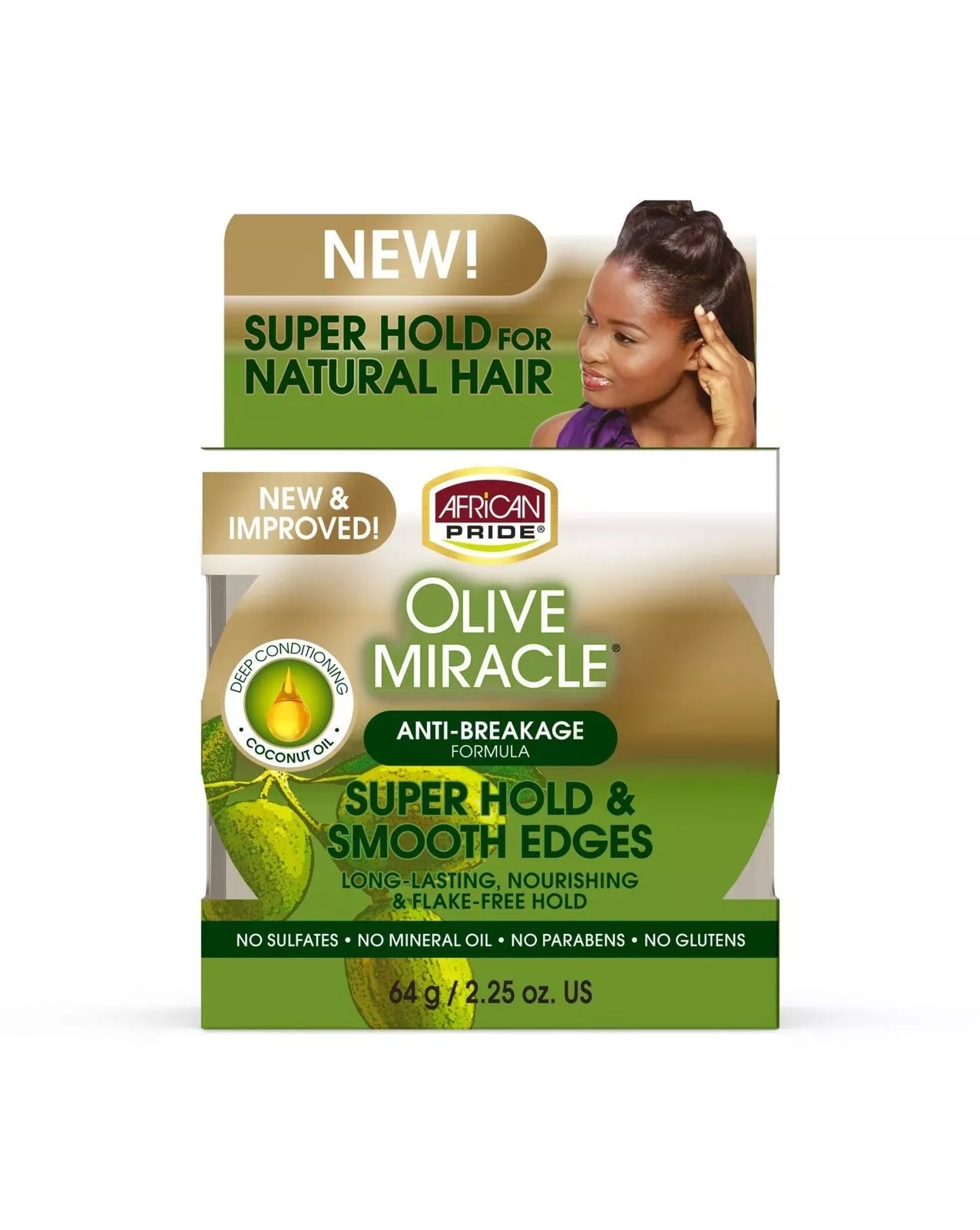 African Pride Olive Miracle Super Hold & Smooth Edges.