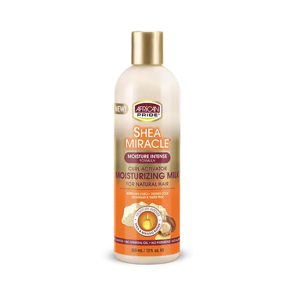 African Pride Shea Miracle Curl Activator Moisturizing Milk.