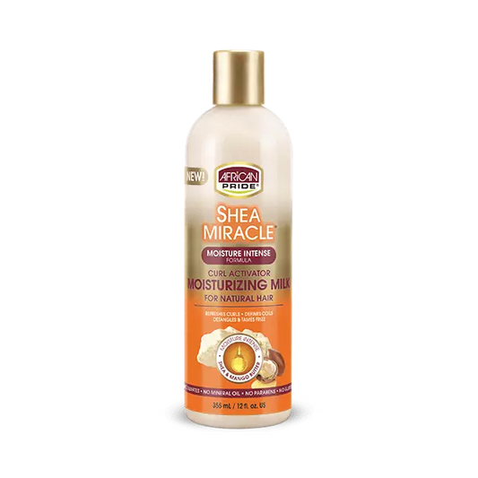 African Pride Shea Miracle Curl Activator Moisturizing Milk.