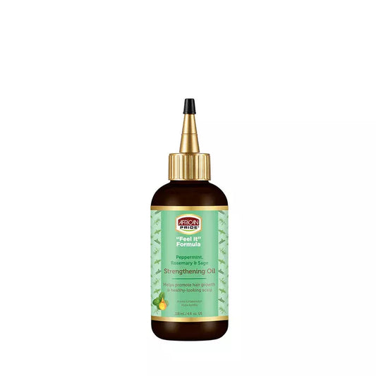 African Pride "Feel It" Formula Strengthening Oil.