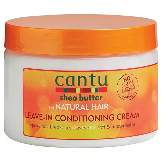 Cantu Shea Butter Leave-In Conditioning Cream.